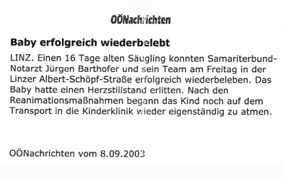 Baby erfolgreich wiederbelebt